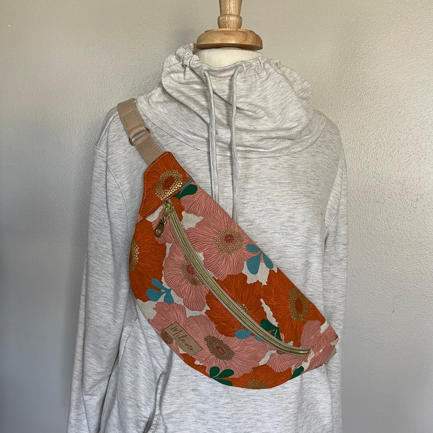 Black Floral Bum Bag