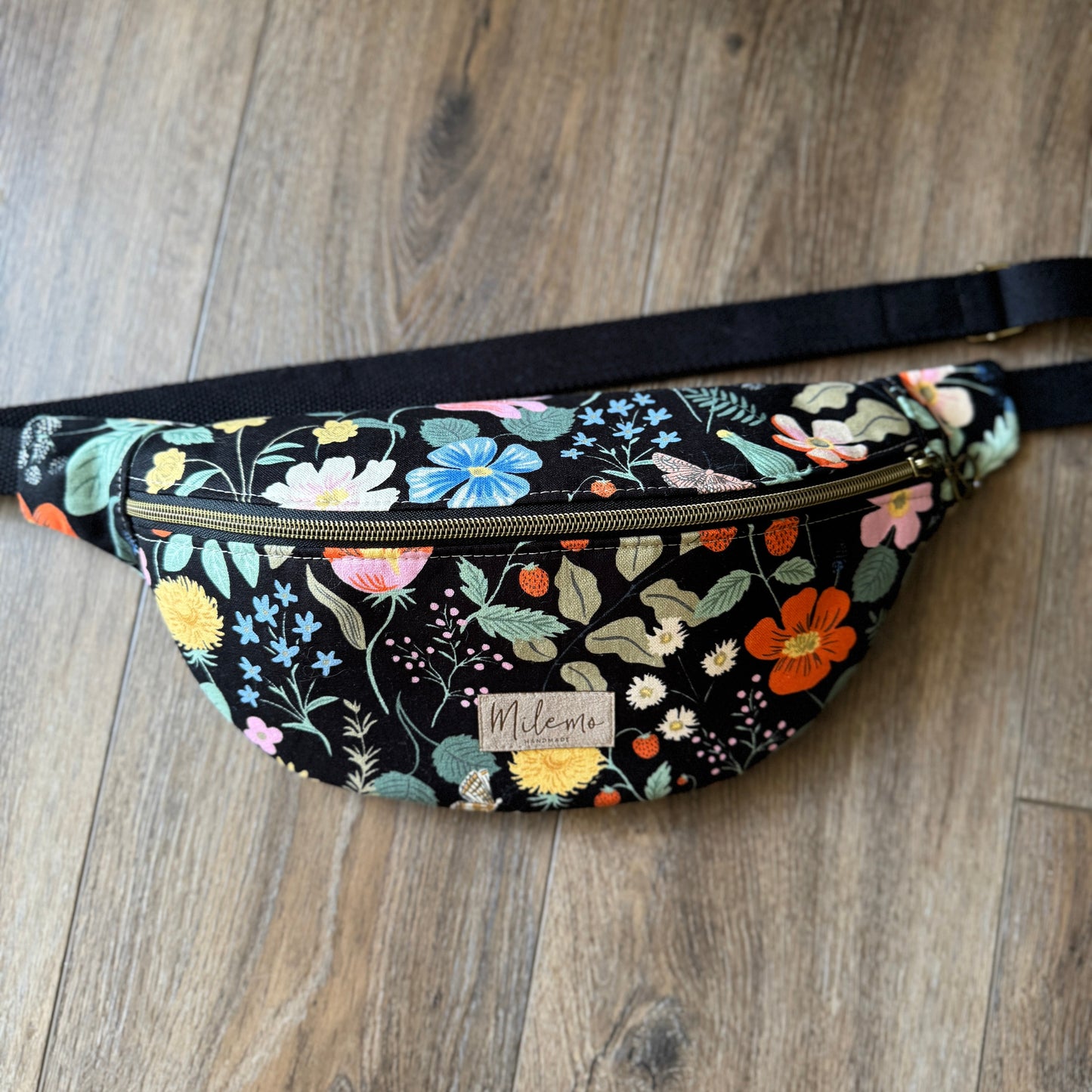 Strawberry Fields Black Bum Bag