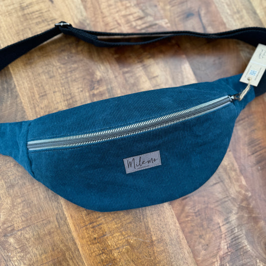 Ocean Blue Corduroy Bum Bag