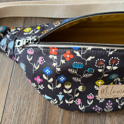 Black Floral  Bum Bag