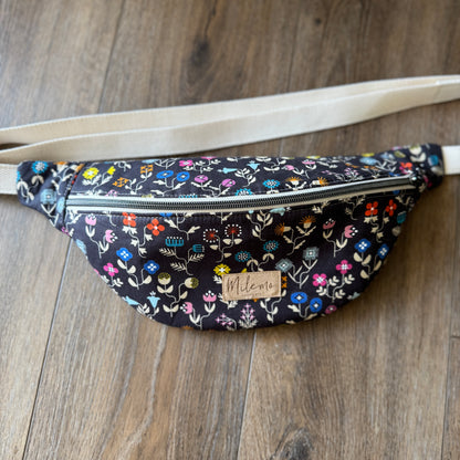 Black Floral  Bum Bag