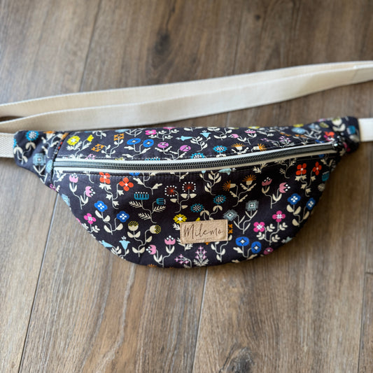 Black Floral  Bum Bag