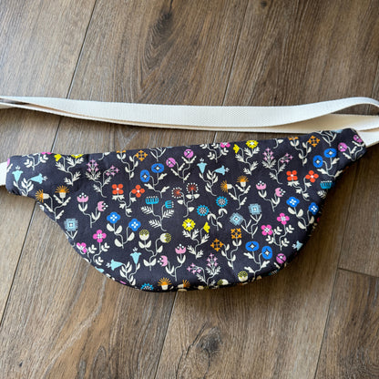 Black Floral  Bum Bag