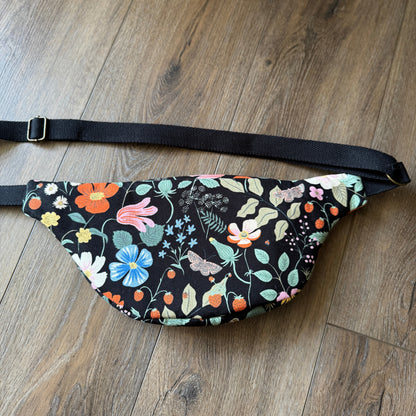 Strawberry Fields Black Bum Bag