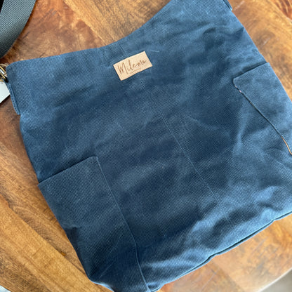 Waxed Corduroy Compass Bag-Large