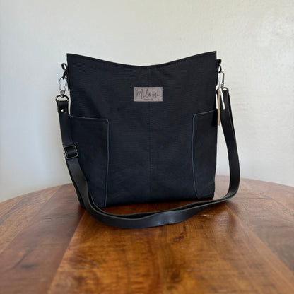 Black Canvas Compass Bag