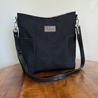 Black Canvas Compass Bag