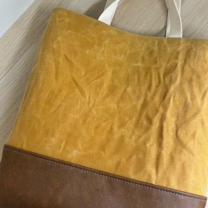 Waxed Corduroy Tote Bag