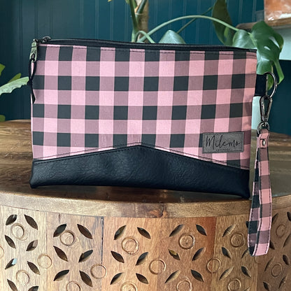 Clutch Pink and Black Gingham