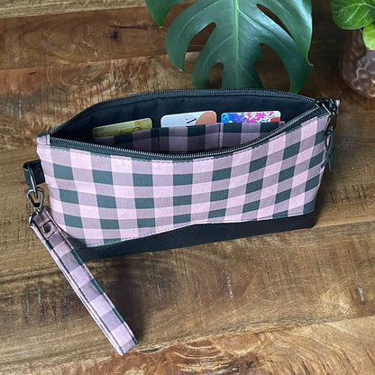 Clutch Pink and Black Gingham